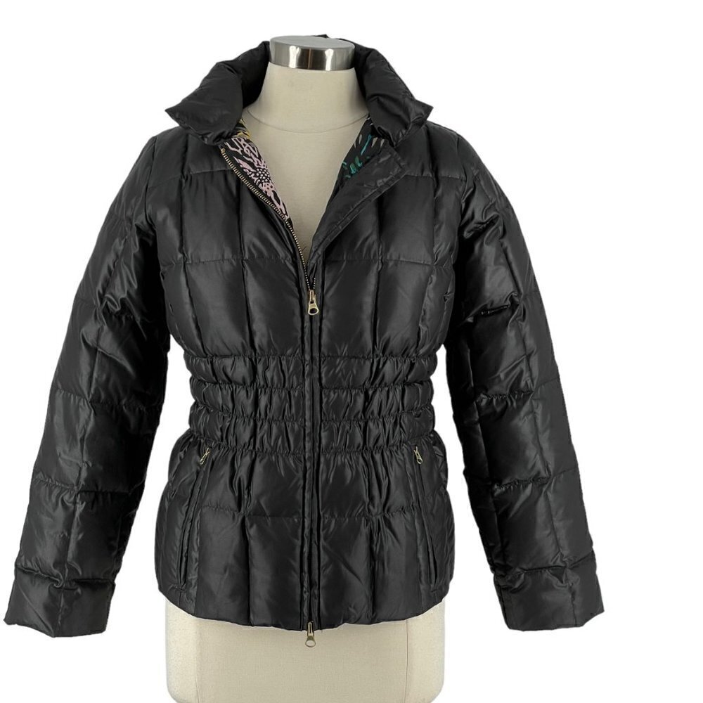 SALE M Missoni Down-Filled Black Full Two-Way Zip Quilted Puffer Jacket 4
